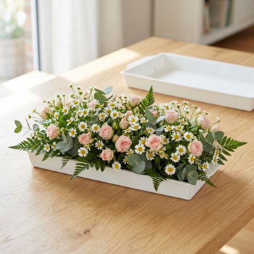 OASIS® įkraunamas dubuo baltas 23 cm x 11,5 cm x 2,5 cm 5 vnt. | Floristik24.lt