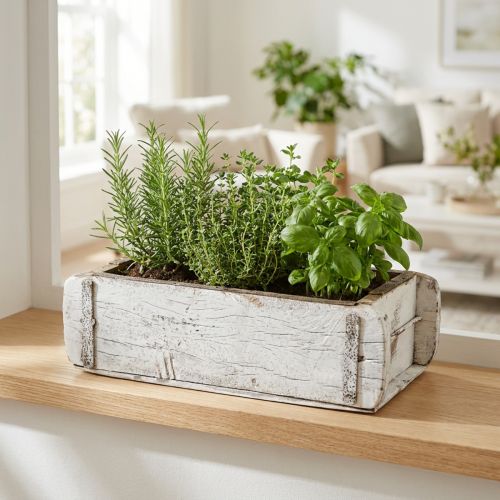 Plytos formos, plytų dėžė, medinė dėžė su metalinėmis detalėmis senovinė apdaila, baltai skalbta L32cm A9cm | Floristik24.lt