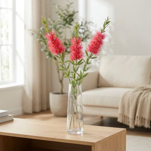 Dirbtinės gėlės Raudonojo karmino cilindrų valikliai 70cm 3vnt | Floristik24.lt