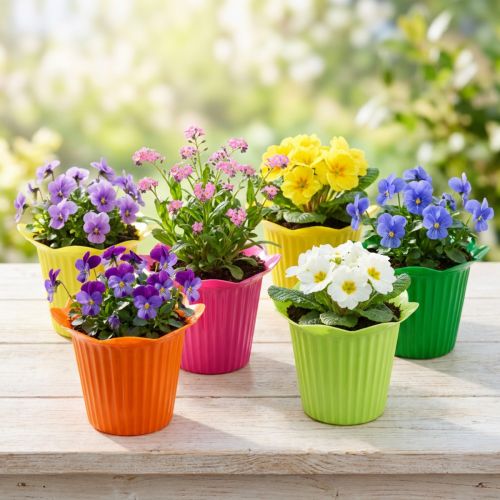 Plastikinė vazoninė gėlė Ø6,5cm 25 vnt | Floristik24.lt