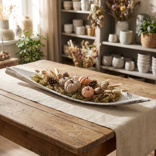 Kokoso kevalas kokoso lapas baltai nuplautas 60 cm | Floristik24.lt