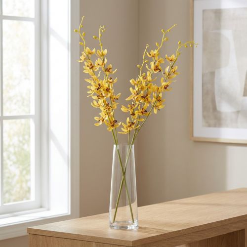 daiktų Dirbtinė Cymbidium orchidėja kaip gėlės stiebas elegantiškai dekoracijai, 95 cm, 2 vnt.