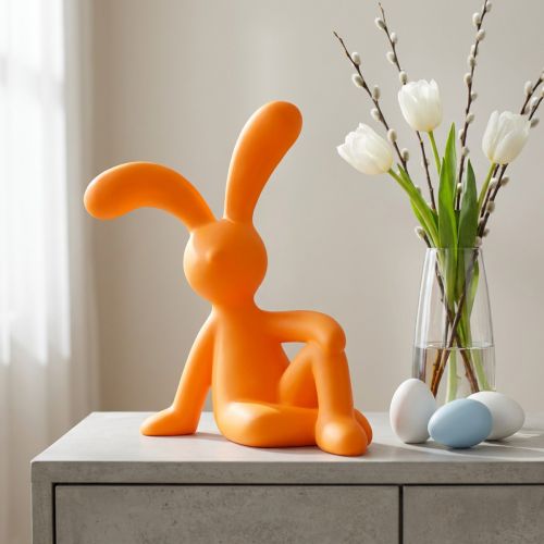 daiktų Dekoratyvinė triušio figūrėlė modernioms Velykų dekoravimo idėjoms, 38 cm