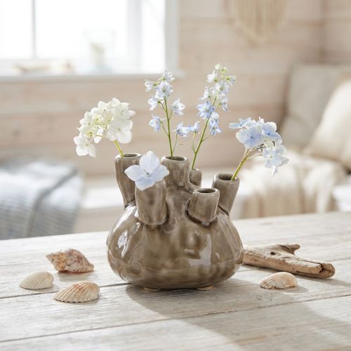 Jūrinė keraminė vaza Coral Look Brown Ø11.5cm H10cm | Floristik24.lt