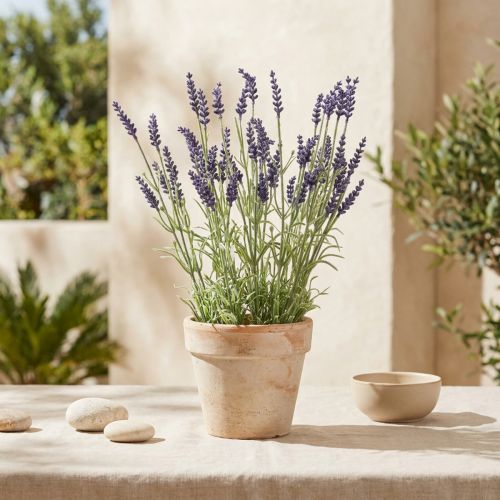Dirbtinis levandų krūmas violetinis 51cm | Floristik24.lt
