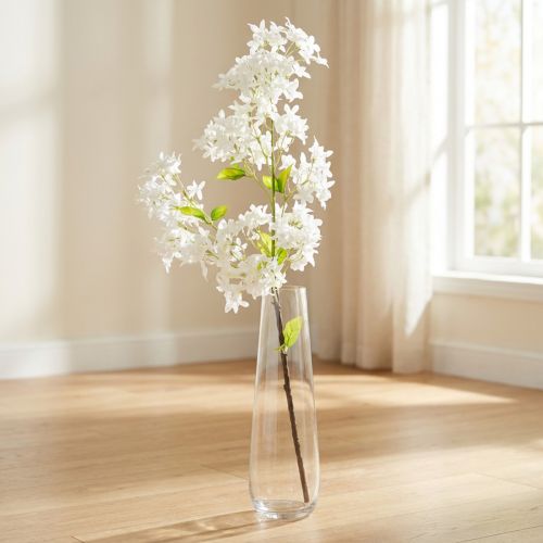 Dirbtinės alyvinės šakelės baltos gėlės L95cm | Floristik24.lt