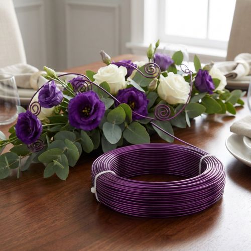 Aliuminio viela Ø2mm tamsiai violetinė 60m 500g | Floristik24.lt