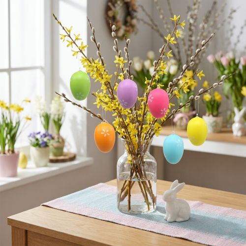Velykiniai margučiai kabinti spalvingi 6cm 12 vnt | Floristik24.lt