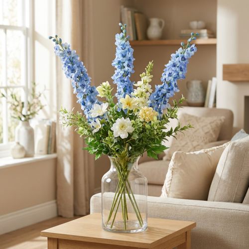 Dirbtinė Delphinium Blue Delphinium Dirbtinė gėlė Šilko gėlės | Floristik24.lt