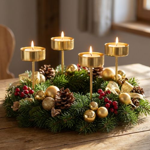 Žvakės laikiklis, skirtas prijungti auksinį arbatos žvakidės laikiklį Advent Ø4cm 8 vnt | Floristik24.lt