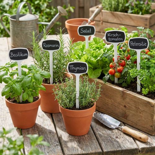 Augalų etiketės 29cm juodos nuožulnios 10 vnt | Floristik24.lt