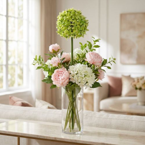 Dekoratyvinis svogūnas Allium, šilkinė gėlė, dirbtinis rutulinis poro žalias Ø20cm L72cm | Floristik24.lt