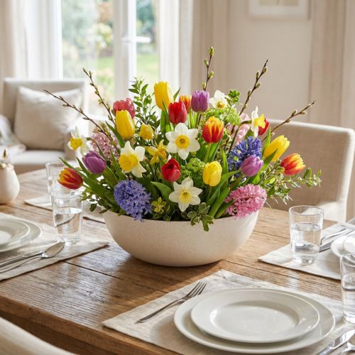 Gėlių dubuo plastikinis dubuo smėlio spalvos margas Ø30cm 3vnt | Floristik24.lt