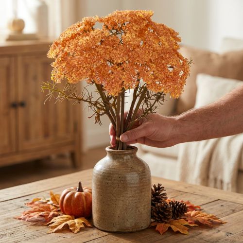 Dirbtinės kraujažolės gėlės Achillea dirbtinė oranžinė 30 cm 6 vnt. | Floristik24.lt
