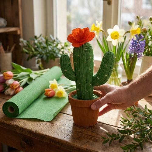 Gėlių krepinis popierius žalias 50x250 cm | Floristik24.lt