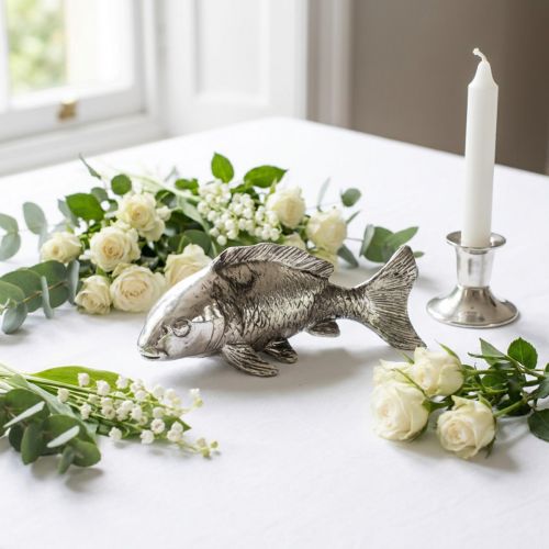 Deco žuvis senovinė sidabrinė 14cm | Floristik24.lt