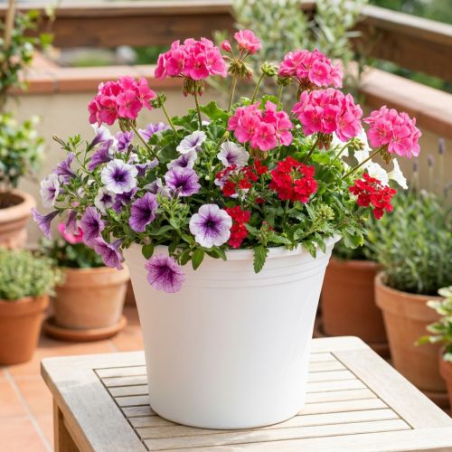 Plastikinis puodas “Irys” baltas Ø22cm H18cm 1 vnt | Floristik24.lt