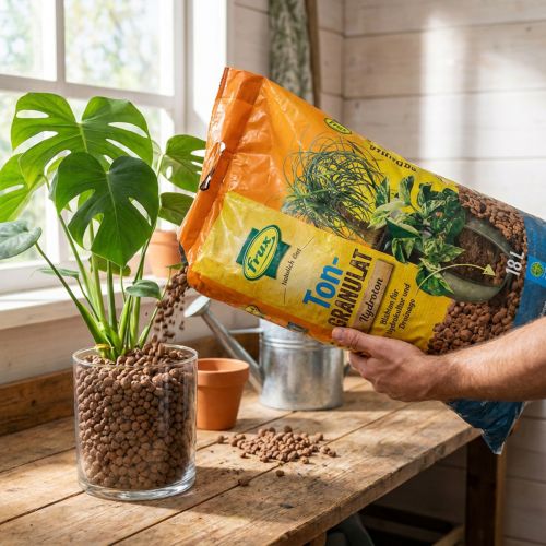 daiktų „Frux“ molio granulės „Hydroton“ keramzito granulės augalams, 18 l