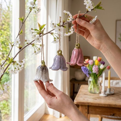 Dekoratyvinė lelija keraminėms gėlėms kabinti 7cm 3 vnt | Floristik24.lt