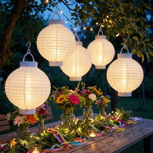 Žibintas LED su saulės baterija 20cm baltas | Floristik24.lt