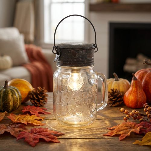 Dekoratyvinė geriamoji stiklinė su LED lempute Ø8cm A16cm | Floristik24.lt