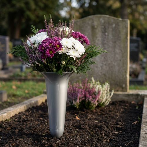 Sidabrinė kapo vaza 40cm | Floristik24.lt