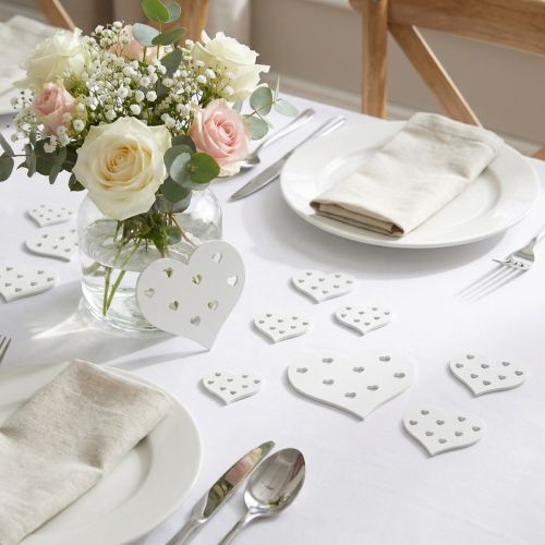Širdies mišrainė balta 3,3cm - 7cm 54vnt | Floristik24.lt