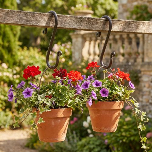 Metalinis kabliukas S kabliukas dekoravimui juodos spalvos 8cmx15cm 2vnt | Floristik24.lt