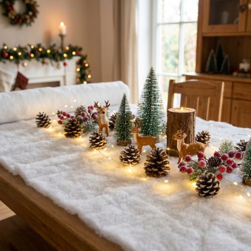 Sniego kilimėlis Dirbtinis sniego užvalkalas Deco White 600×45cm | Floristik24.lt