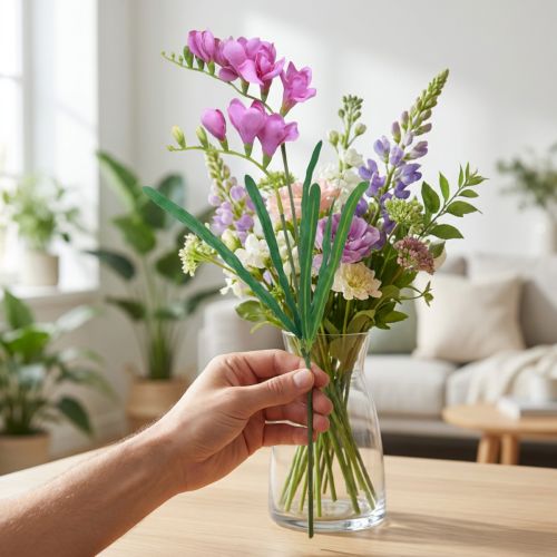 daiktų Dirbtinės sodo gėlės frezijos violetinės 58cm