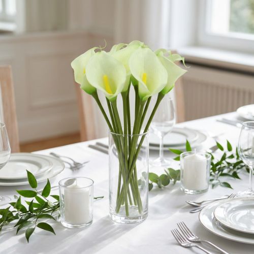 Mini kalla dirbtinė balta L 28cm 12 vnt | Floristik24.lt