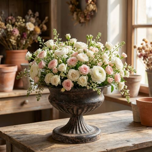 Augalų taurė Antique Look juoda ruda Ø20cm H15cm | Floristik24.lt