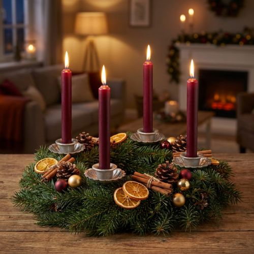 Kūginis žvakių laikiklis sidabrinis senovinis žvakių laikiklis su įtvaru Ø8,5cm 4vnt. | Floristik24.lt