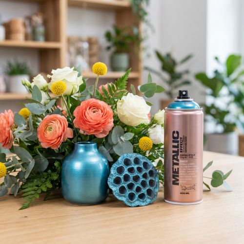 Dažų purškimo efekto purškiami metaliniai dažai mėlyni Karibai 400ml | Floristik24.lt