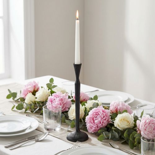 Žvakidė juodo metalo žvakidė Ø12cm H46cm | Floristik24.lt