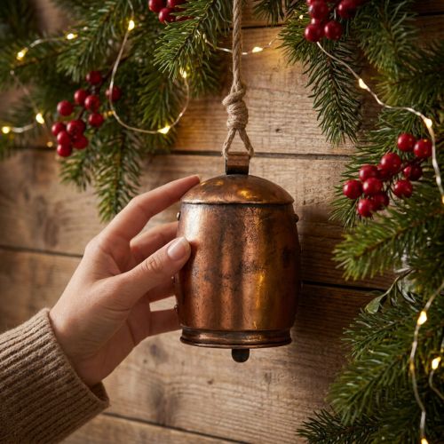 Deco kabykla deko varpelio metalo vario vintage Ø13,5cm 49cm | Floristik24.lt