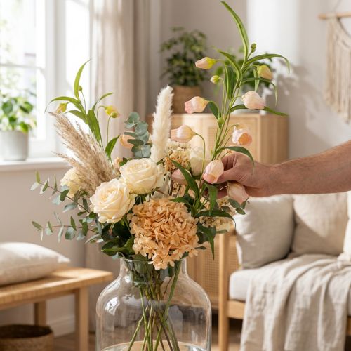 Žibintai Lelija Dirbtinė gėlė Lelija Abrikosas 90cm 2vnt | Floristik24.lt
