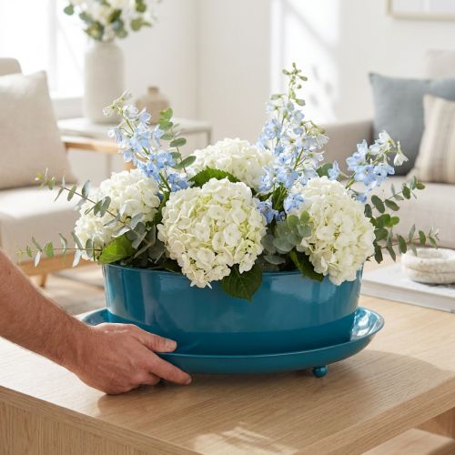 Metalinis stalo dubuo, elegantiška ir funkcionali gyvenamųjų patalpų puošmena, 28 cm | Floristik24.lt