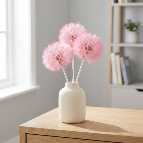 Milžiniška džiovintos kiaulpienės dekoracija, elegantiškas namų aksesuaras, 12 cm, 4 dalys | Floristik24.lt