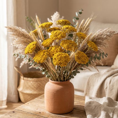 Achillea Natur Gelb džiovinti kraujažolės žiedai geltoni 1 kg | Floristik24.lt