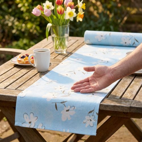 Dekoratyvinės medžiaginės gėlės mėlynos 30cm x 3m | Floristik24.lt