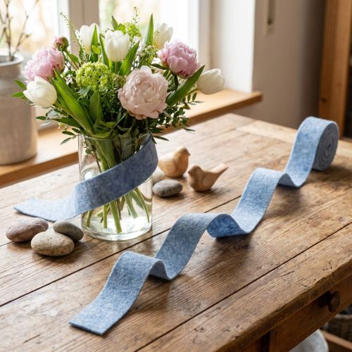 Veltinio juostelė mėlyna 7,5cm 5m | Floristik24.lt