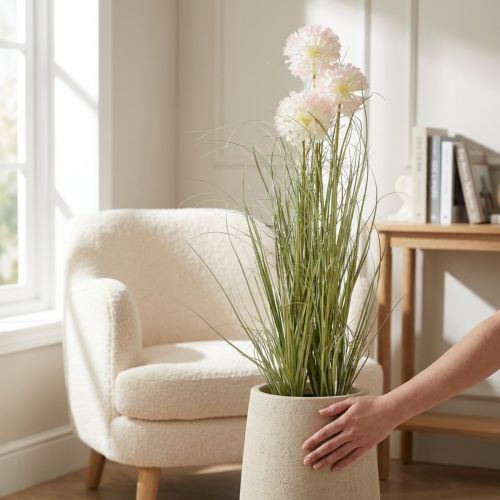 Dirbtinės gėlės dekoratyvinis rutulinis žiedas aliuminis dekoratyvinis svogūnas dirbtinis 78cm | Floristik24.lt
