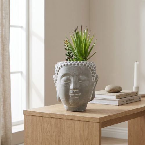 Dirbtinis sultingas gėlių vazonas Buddha Ø12cm H25cm | Floristik24.lt