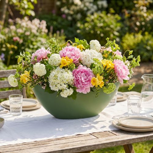 Plastikinė valtis žalia 55,5cm x 14,5cm H17,5cm 1 vnt | Floristik24.lt