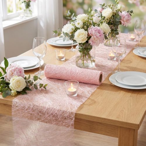 daiktų Deco fleece Sizoweb stalo bėgikas rožinė 30cm 5m
