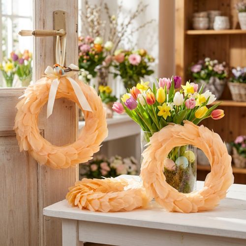 Pavasarinis vainikas oranžinis vainikas durų vainikui pakabinti Ø20cm 3vnt | Floristik24.lt