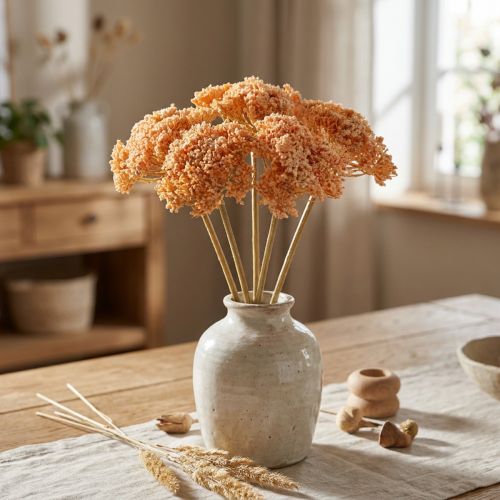 Dirbtinės kraujažolės gėlės oranžinės 50cm 5vnt | Floristik24.lt