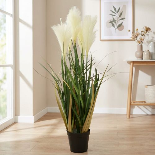 Nendrinė žolė vazone Dirbtinis vazoninis augalas Kremas, Žalias 79cm | Floristik24.lt