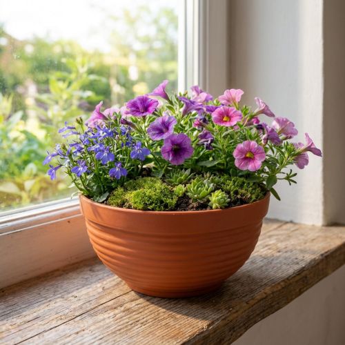 daiktų R formos dubenėlis plastikinis terakotos spalvos Ø13cm, 10 dalių